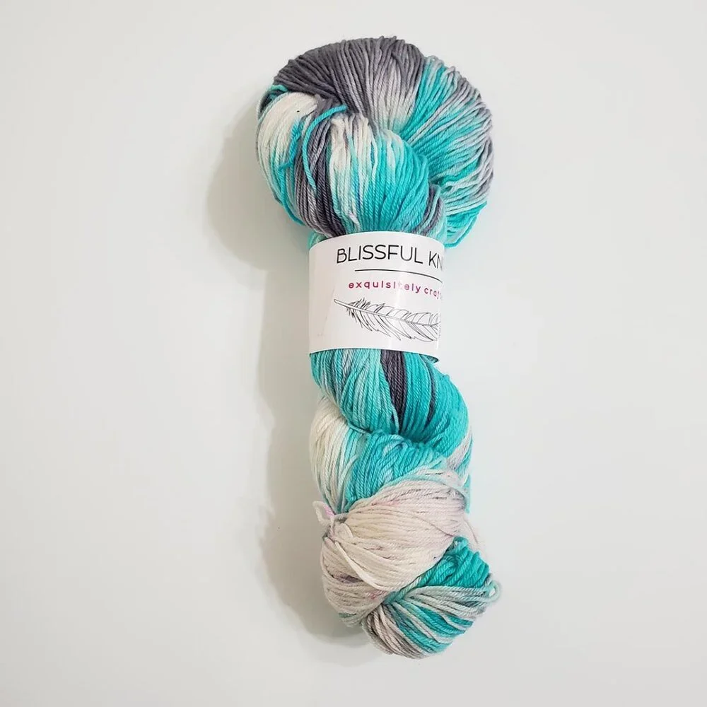 Blissful Knits Classic Superwash Merino Blend 438yds 3.5oz Hand Dyed Sock Weight